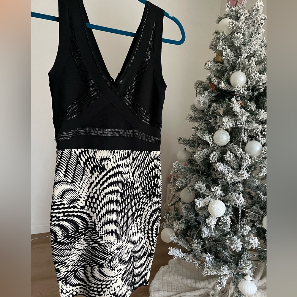 Bebe bandage dress with rhinestones. Wore it once for New Year’s Eve